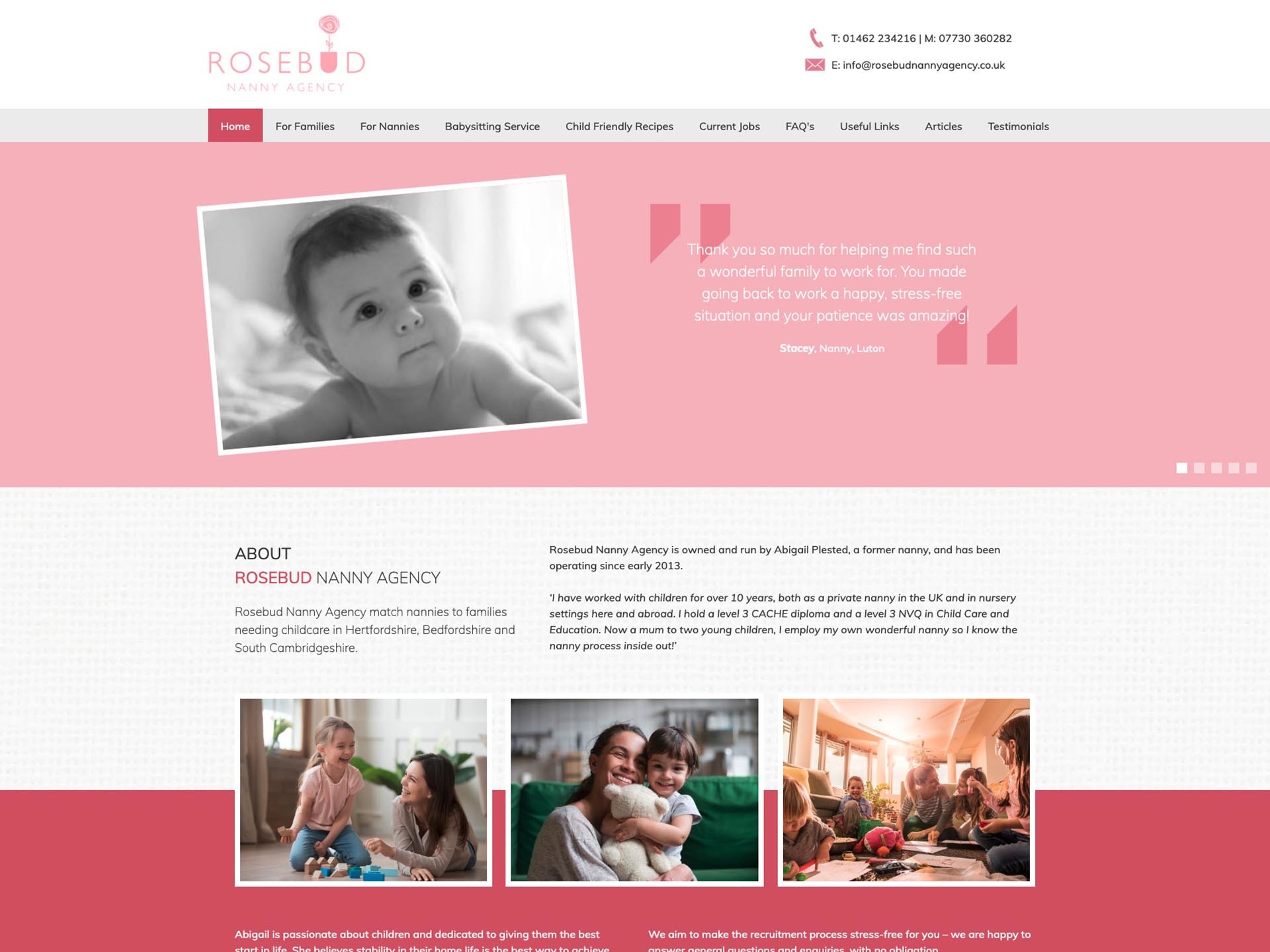 The Rosebud website created by it'seeze Stevenage