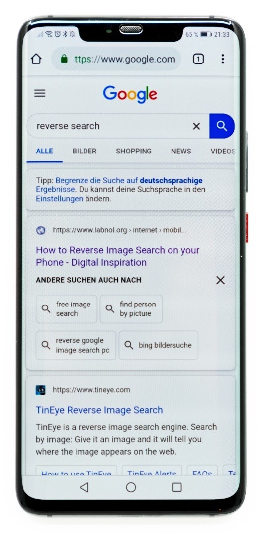 google search on mobile device