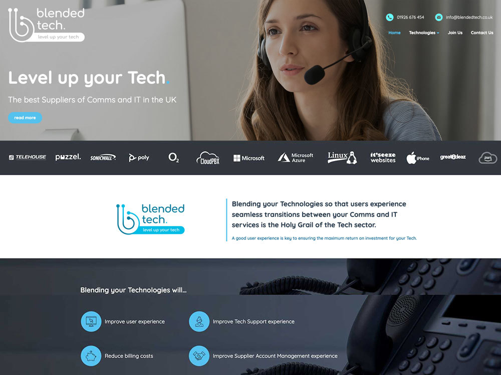 The Blended Tech website created by it'seeze Stevenage